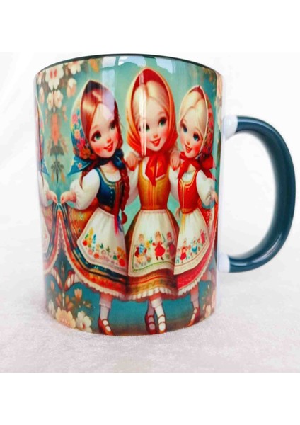 Cici Kızlarr Vintage Baskı Büyük Boy Kupa modelleri
