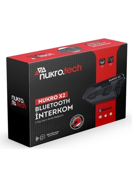 Nukro X2 Bluetooth 2 Kişilik Interkom