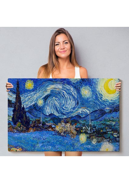 Çerçeveli Vincent Van Gogh - Yıldızlı Geceler TABLO-7151 fiyatları