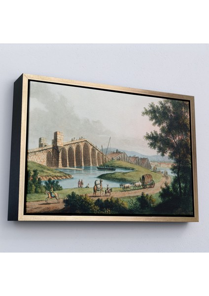Çerçeveli Luigi Mayer - Kanuni Sultan Süleyman Köprüsü TABLOSU-7035