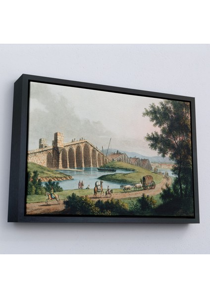 Çerçeveli Luigi Mayer - Kanuni Sultan Süleyman Köprüsü TABLOSU-7035