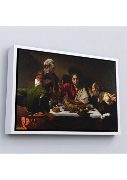 Çerçeveli Caravaggio - Emmaus'ta Akşam Yemeği Tablo - Supper At EMMAUS-7137