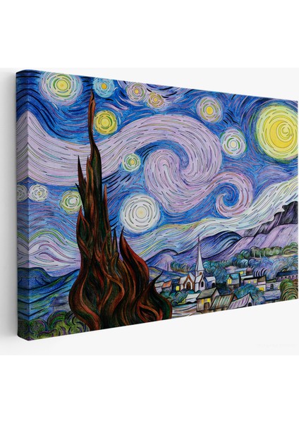 Çerçeveli Vincent Van Gogh - Yıldızlı Geceler Premium Görüntü TABLOSU-7163