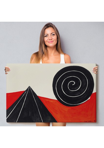 Çerçeveli Alexander Calder - Piramit ve Sarmal Tablo - Pyramid And SPIRAL-7111