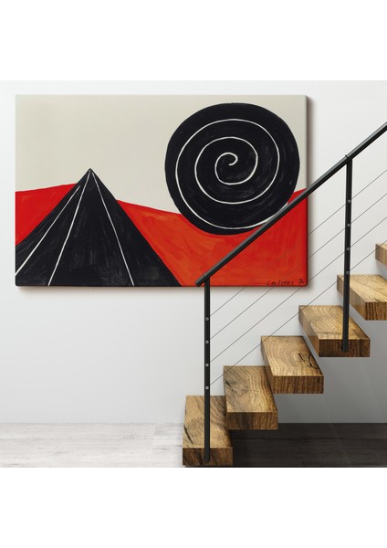 Çerçeveli Alexander Calder - Piramit ve Sarmal Tablo - Pyramid And SPIRAL-7111 fırsatları