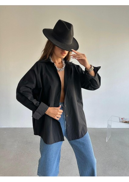 Classy Model Oversize Gömlek Siyah