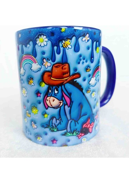 Mugs And Love Winny The Pooh Eşşek2 3D Baskı Büyük Boy Kupa