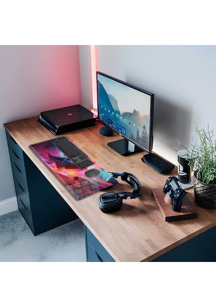 Cam Mouse Pad | Cam Masa Matı | Techno Boy | Large | 40CM x 80CM