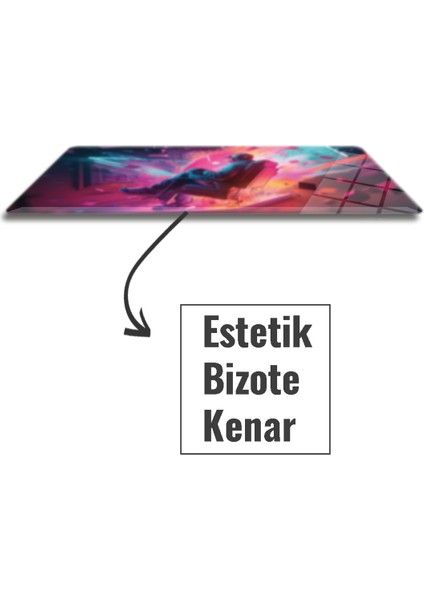 Cam Mouse Pad | Cam Masa Matı | Techno Boy | Large | 40CM x 80CM