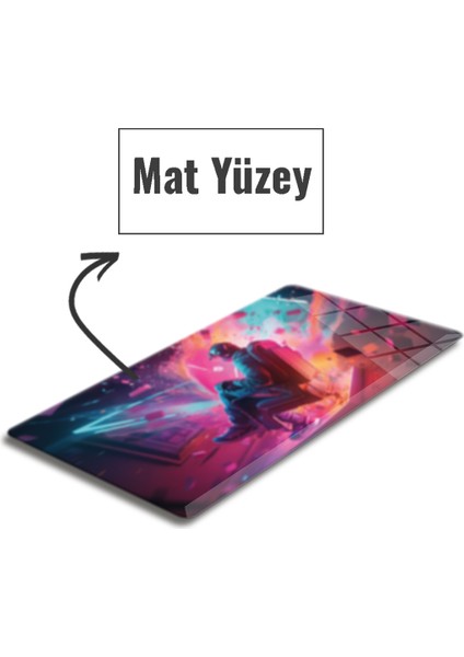 Cam Mouse Pad | Cam Masa Matı | Techno Boy | Large | 40CM x 80CM