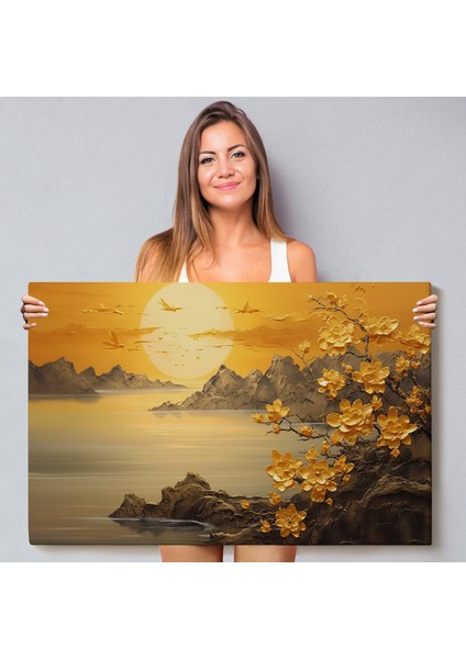 Deniz Manzaralı Soyut Çiçekler TABLOSU-7214