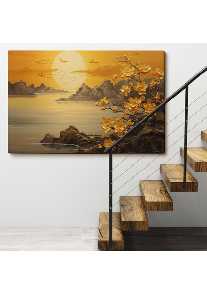 Deniz Manzaralı Soyut Çiçekler TABLOSU-7214 fırsatları