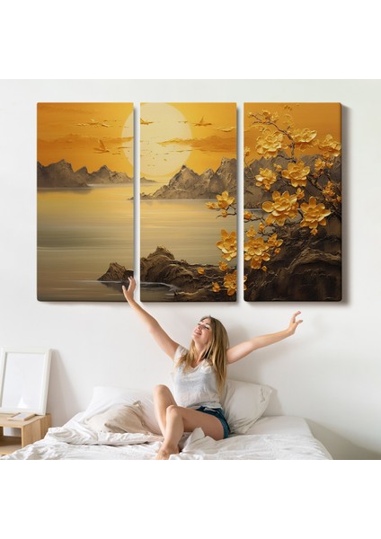 Deniz Manzaralı Soyut Çiçekler TABLOSU-7214 indirimleri