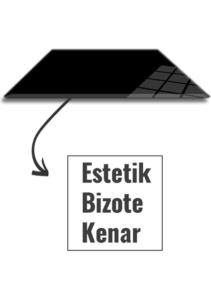 Cam Mouse Pad | Cam Masa Matı | Düz Renk - Siyah | Small | 18CM x 22CM