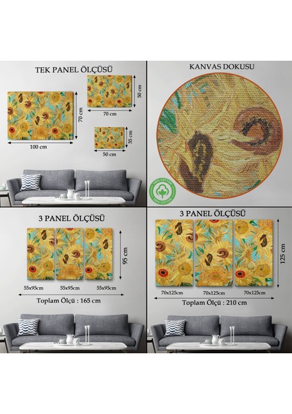 Vincent Van Gogh - Ayçiçekleri TABLO-7174 modelleri