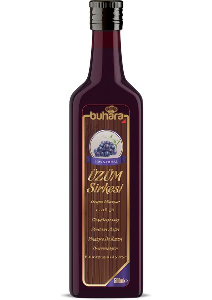 100% Doğal Üzüm Sirkesi Cam Şişe 500 ml