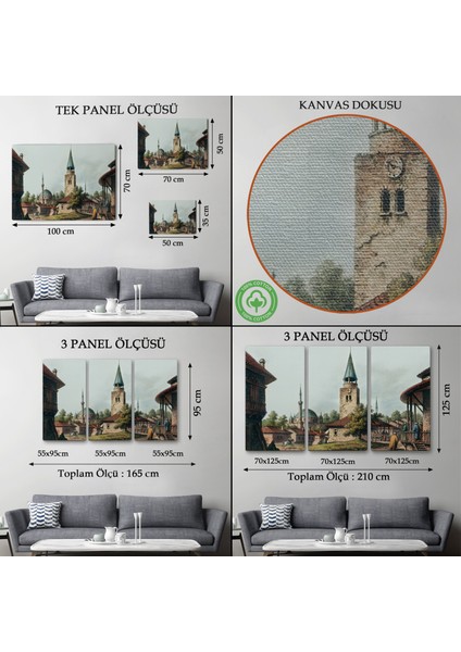 Çerçeveli Luigi Mayer - Osmanlı Dönemi Bulgaristan Razgrad Kaskerat TABLOSU-7038 modelleri