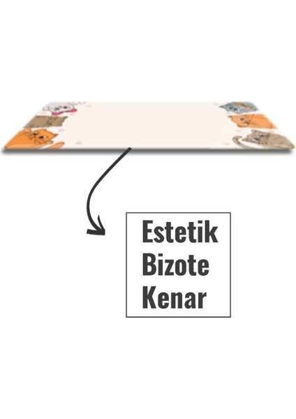 Cam Mouse Pad | Cam Masa Matı | Cat Mascot | Large | 40CM x 80CM