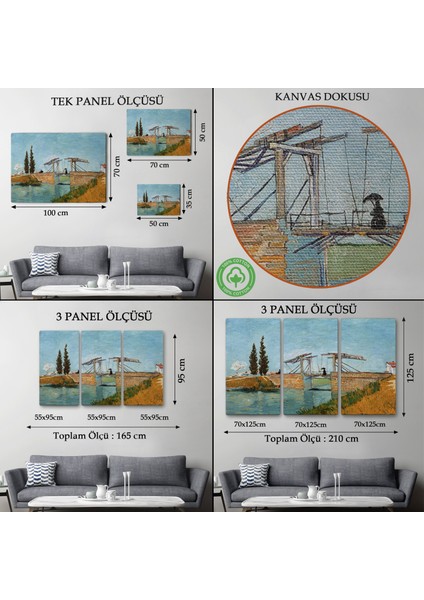 Vincent Van Gogh Arles'taki Langlois Köprüsü Tablo - Langlois Bridge At ARLES-7171 modelleri