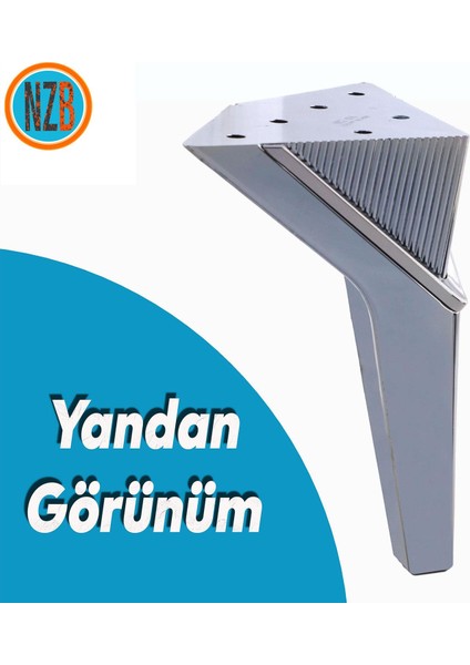 Mobilya Oturma Yükseltici Kanepe Sehpa Tv Ünite Koltuk Ayağı Baza Ayakları Füme 16 cm