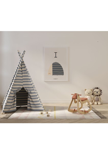 I Harfi Alfabe Minimalist Kanvas Tablo - Bebek Odası Dekorasyon - Çocuk Odası Tablo