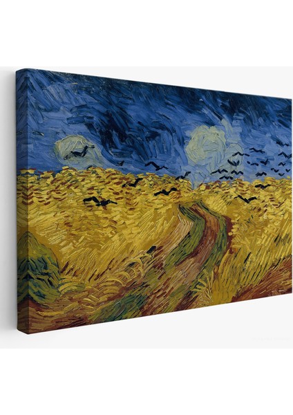 Çerçeveli Vincent Willem Van Gogh - Kargalarla Buğday Tarlası TABLO-7190