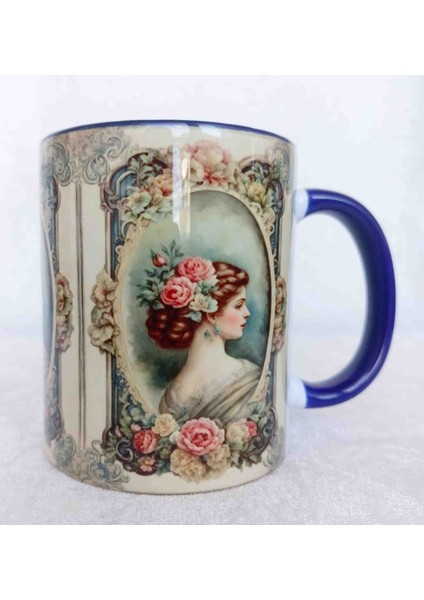 Old Time LADY33 Vintage Baskı Büyük Boy Kupa modelleri