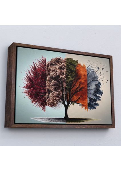 Çerçeveli Dört Mevsim Ağaçlar TABLOSU-7226