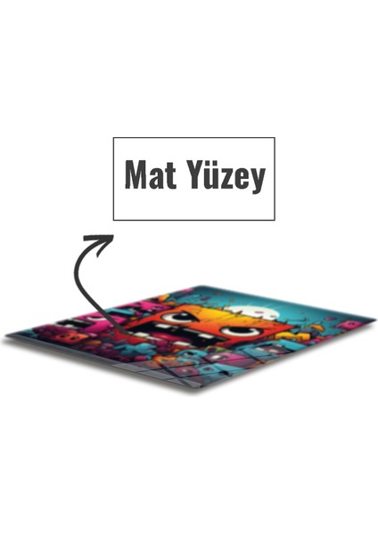 Cam Mouse Pad | Cam Masa Matı | Cute Monsters | Small | 18CM x 22CM