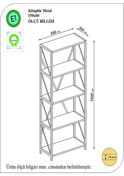 Wınd Metal Kitaplık Safirmeşe