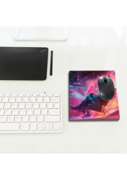 Cam Mouse Pad | Cam Masa Matı | Techno Boy | Small | 18CM x 22CM