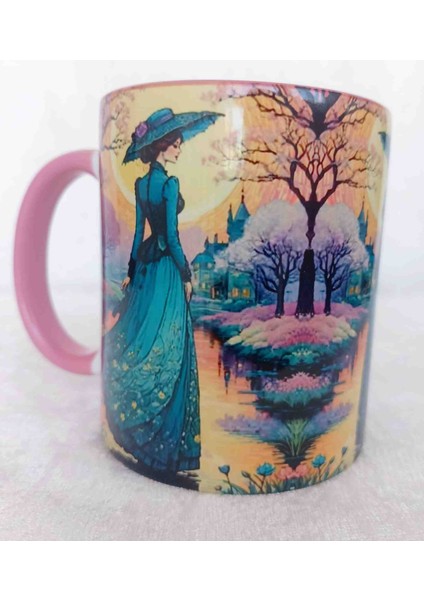 Old Time LADY32 Vintage Baskı Büyük Boy Kupa