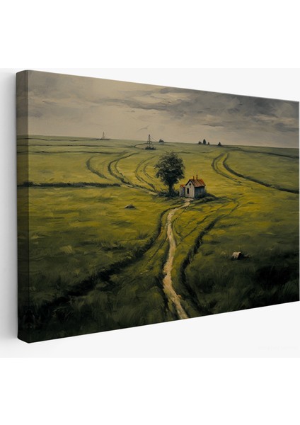 Çerçeveli Hiçliğin Ortasındaki Ukrayna Köy Evi TABLO-7026