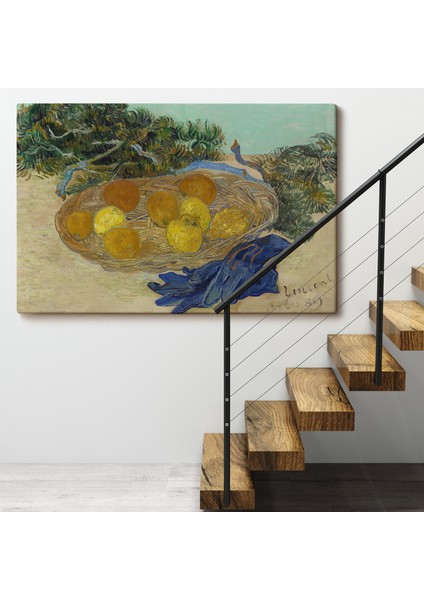 Vincent Van Gogh - Mavi Eldivenli Portakal ve Limonların Natürmortu TABLOSU-7188 fırsatları