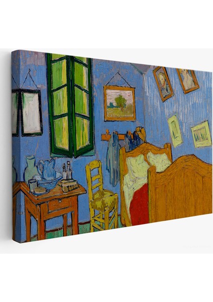 Çerçeveli Vincent Van Gogh - Arles'ta Yatak Odası Tablosu - Bedroom In ARLES-7160