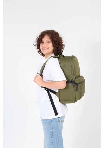Basic Okul Sırt Çantası Haki K1590 modelleri