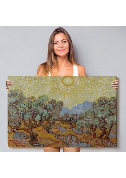 Çerçeveli Vincent Willem Van Gogh - Zeytin Ağaçları Tablosu - Olive TREES-7184 fiyatları
