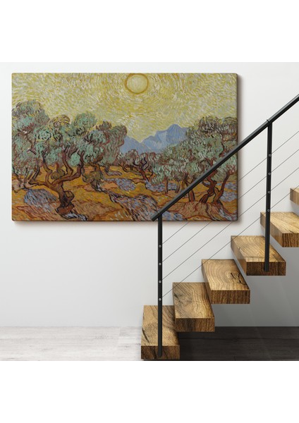 Çerçeveli Vincent Willem Van Gogh - Zeytin Ağaçları Tablosu - Olive TREES-7184 fırsatları
