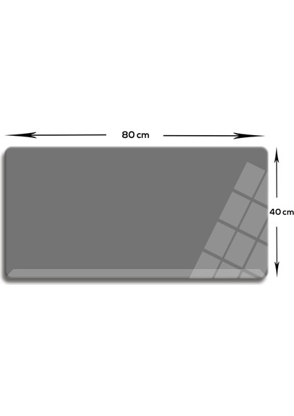 Cam Mouse Pad | Cam Masa Matı | Düz Renk - Gri | Large | 40CM x 80CM fiyatları