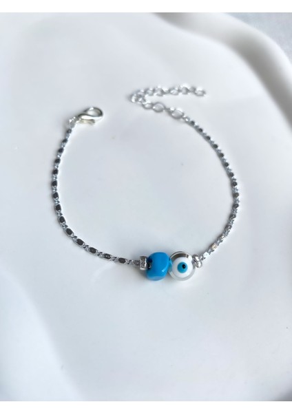Kadın Bileklik Özel Kaplama Mavi Taş Nazar Boncuk Bileklik fiyatları