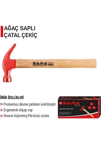 600 Gr. Ağaç Saplı Çatal Çekiç S528