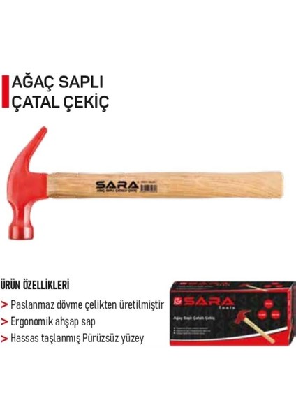 300 Gr. Ağaç Saplı Çatal Çekiç S527