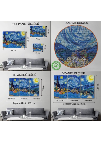 Vincent Van Gogh - Yıldızlı Geceler Tablo - Starry NIGHT-7172 modelleri