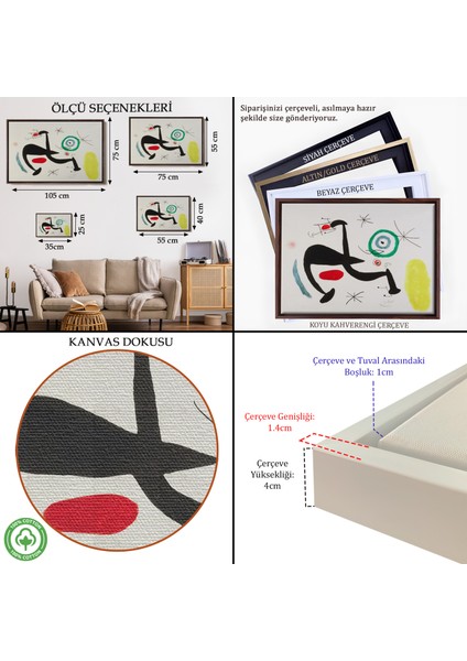 Çerçeveli Joan Miro - Tosca Şarkısını Söyleyen Geyik TABLO-7089 indirimleri