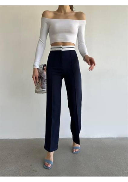 Ters Kemer Classy Pantolon Lacivert