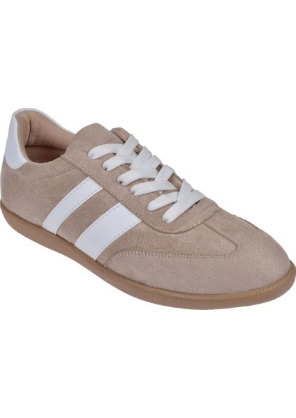 Bağcıklı Kadın Spor Ayakkabı Sneaker EN-4573 Bej