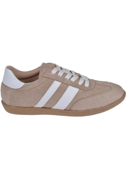 Bağcıklı Kadın Spor Ayakkabı Sneaker EN-4573 Bej