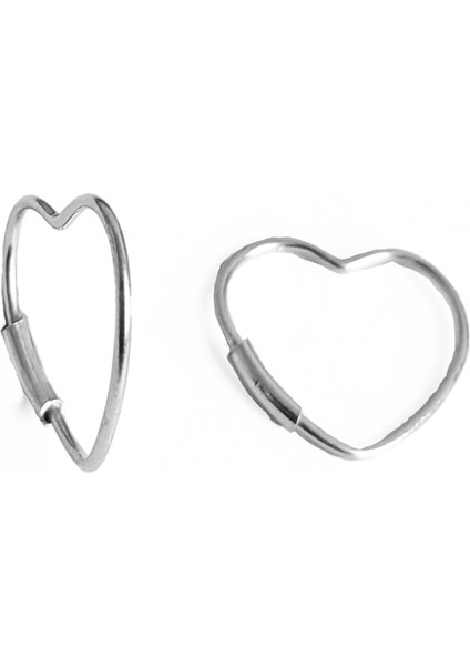 Ince Tel Kalp Desenli Gümüş Küpe - Rose Renk fırsatları