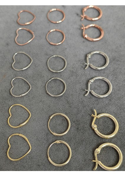 Minimal Yuvarlak Gümüş Küpe - Gold Renk fiyatları