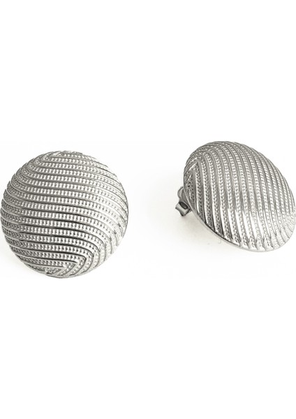 Taşsız Düğme Model Gümüş Küpe - Gold Renk indirimleri